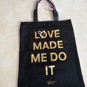Victoria's Secret Black Tote with Gold Accents